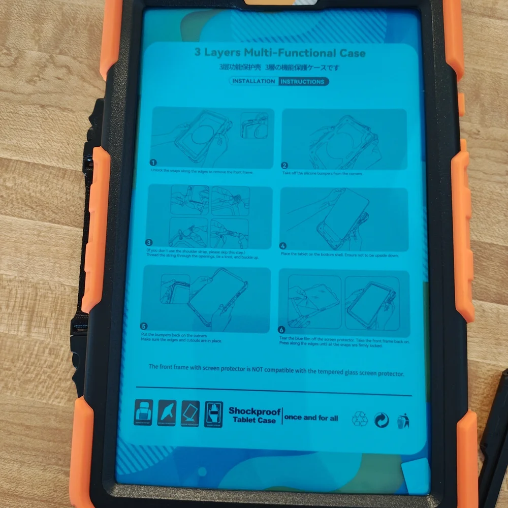 Shockproof Tablet Case - Black and Orange